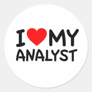 Ik hou van mijn analist ronde sticker