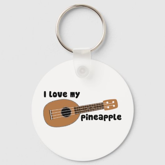 Ik hou van mijn ananasappel Ukulele Sleutelhanger (Voorkant)