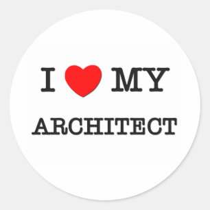 Ik hou van mijn architect ronde sticker