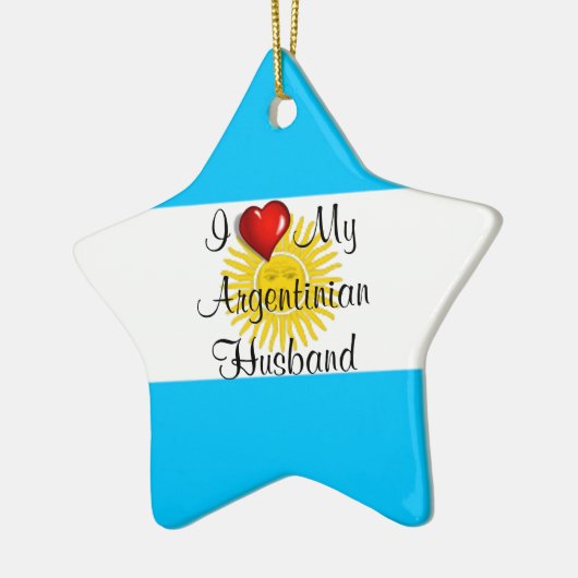 Ik hou van mijn Argentijnse man Keramisch Ornament (Links)