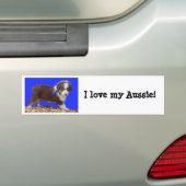 Ik hou van mijn Aussie! Bumpersticker (Op auto)