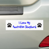 Ik hou van mijn Australische herder Bumpersticker (Op auto)