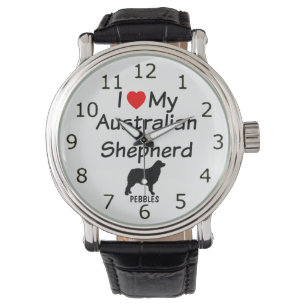 Ik hou van mijn Australische herder hondenhorloge Horloge