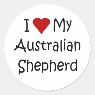 Ik hou van mijn Australische Hondenliefhebber-cade Ronde Sticker