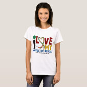 Ik hou van mijn autistisch nicht 2 AUTISM-BEWUSTMA T-shirt (Voorkant volledig)