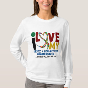 Ik hou van mijn autistische en niet-autistische kl t-shirt