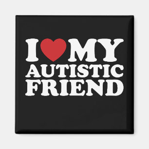Ik hou van mijn autistische vriend Autisme Hart Magneet