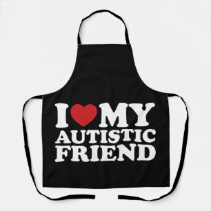 Ik hou van mijn autistische vriend Autisme Hart Schort