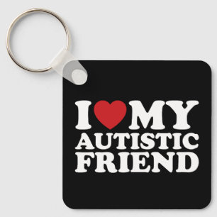Ik hou van mijn autistische vriend Autisme Hart Sleutelhanger