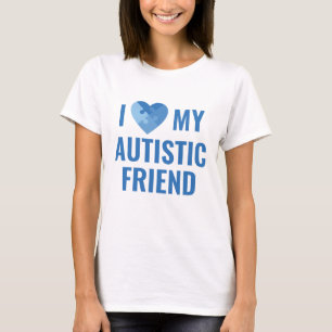 Ik hou van mijn autistische vriend t-shirt