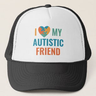 Ik hou van mijn autistische vriend trucker pet