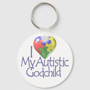 Ik hou van mijn Autistististisch Godchild Sleutelhanger