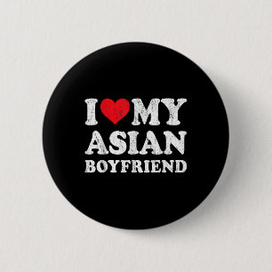 Ik hou van mijn Aziatische vriend Funny Vriendin V Ronde Button 5,7 Cm