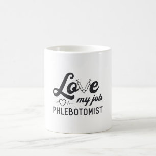 Ik hou van mijn baan flebotomist verpleegkunde fle koffiemok
