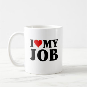 Ik hou van mijn baan Funny Red Heart Jobs Lovers I Koffiemok