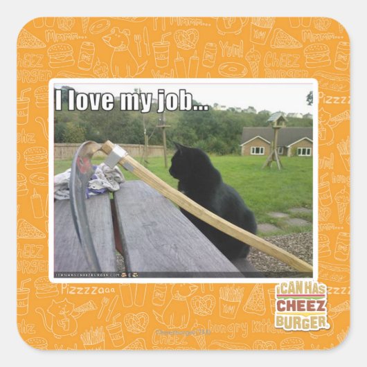 Ik hou van mijn baan vierkante sticker (Voorkant)