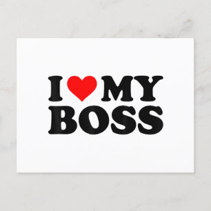 Ik hou van mijn baas Funny Red Heart Boss in Heart Feestdagenkaart
