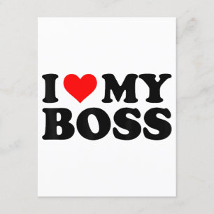 Ik hou van mijn baas Funny Red Heart Boss in Heart Informatiekaartje