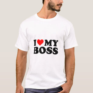 Ik hou van mijn baas Funny Red Heart Boss in Heart T-shirt