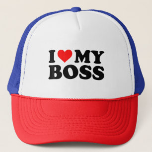 Ik hou van mijn baas Funny Red Heart Boss in Heart Trucker Pet