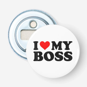 Ik hou van mijn baas Funny Rode Hart Baas Ik Hart Button Flesopener