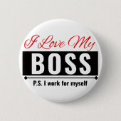 Ik hou van mijn baas ronde button 5,7 cm (Voorkant)