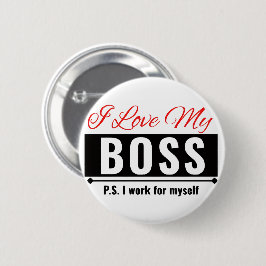 Ik hou van mijn baas ronde button 5,7 cm