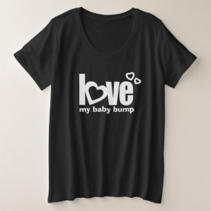 Ik hou van mijn baby bult, wit uit het moederschap grote maat t-shirt