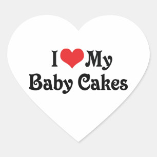 Ik hou van mijn baby cakes hart sticker