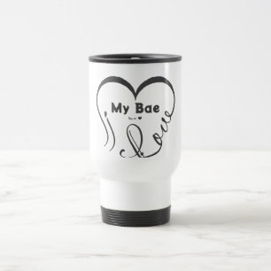 Ik hou van mijn Bae • Jij = ♥ Reisbeker