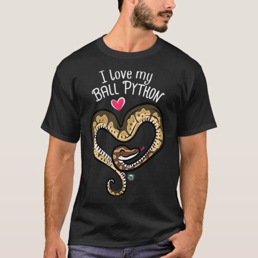 Ik hou van mijn bal Python slang T-shirt (Voorkant)