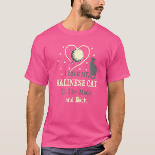 Ik hou van mijn Balinese kat naar Moon Cat Kitten T-shirt