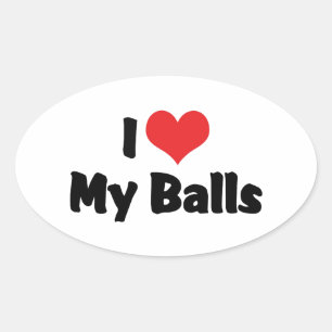 Ik Hou Van Mijn Ballen Ovale Sticker