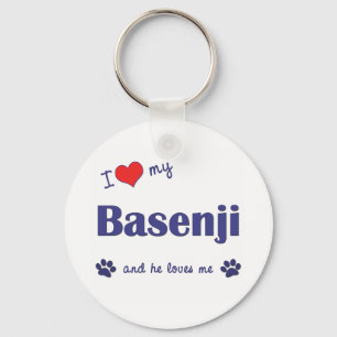 Ik hou van mijn Basenji (Mannelijke hond) Sleutelhanger