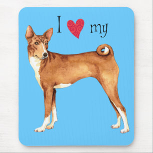 Ik hou van mijn Basenji Muismat