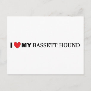 ik hou van mijn basset hound briefkaart