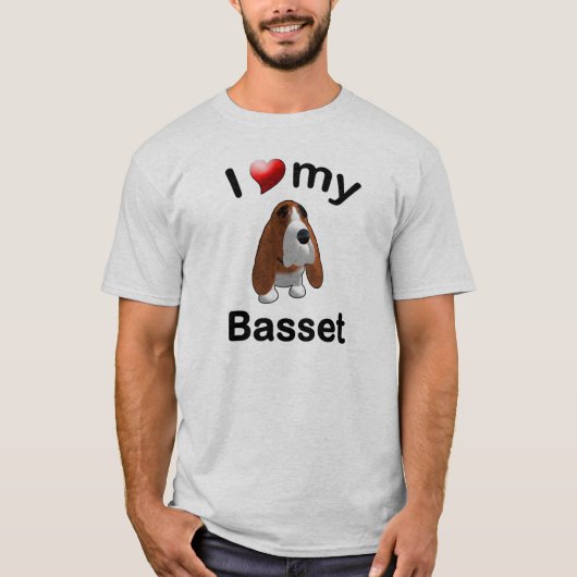 Ik hou van mijn basset T-Shirt (Voorkant)