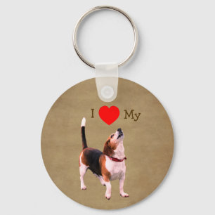 Ik hou van mijn Beagle-hond Sleutelhanger