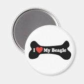 Ik hou van mijn Beagle - hondenbot Magneet (Voorkant / Achterkant)