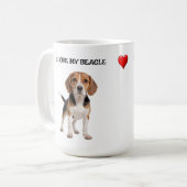 Ik hou van mijn beagle koffiemok (Voorkant links)