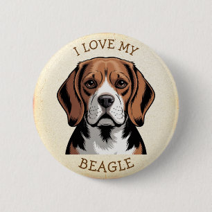 Ik hou van mijn Beagle Ronde Button 5,7 Cm