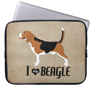 Ik hou van mijn Beagle Rustic Laptop Sleeve