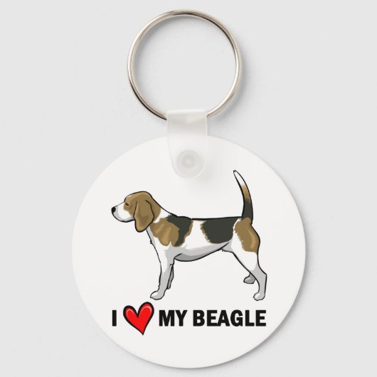 Ik hou van mijn beagle sleutelhanger (Voorkant)