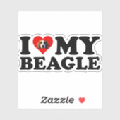 Ik hou van mijn beagle sticker (Vel)