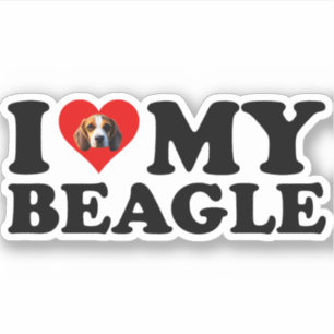 Ik hou van mijn beagle sticker