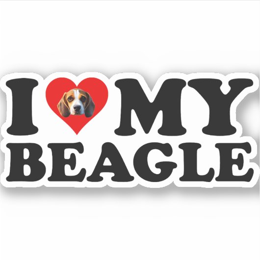 Ik hou van mijn beagle sticker (Voorkant)