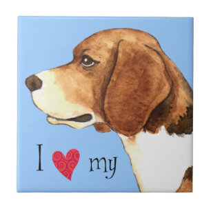 Ik hou van mijn Beagle Tegeltje