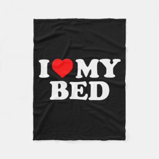 Ik hou van mijn bed - Rode Hart Fleece Deken