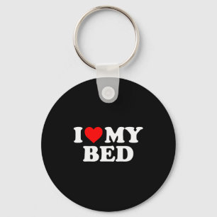 Ik hou van mijn bed - Rode Hart Sleutelhanger