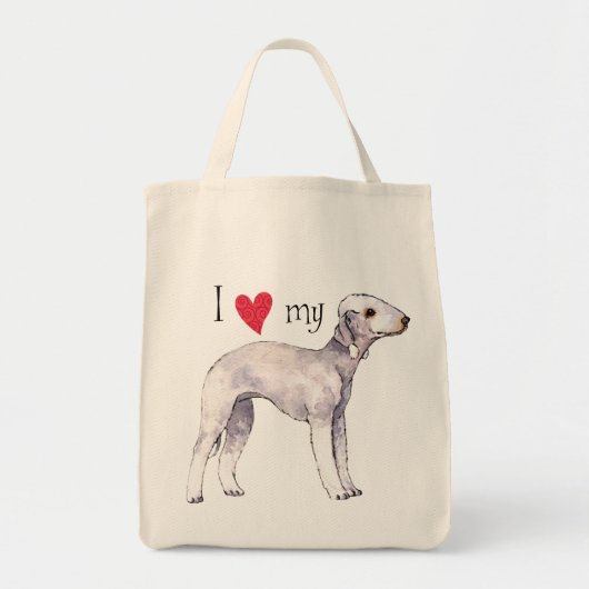 Ik hou van mijn Bedlington Terrier Tote Bag (Voorkant)